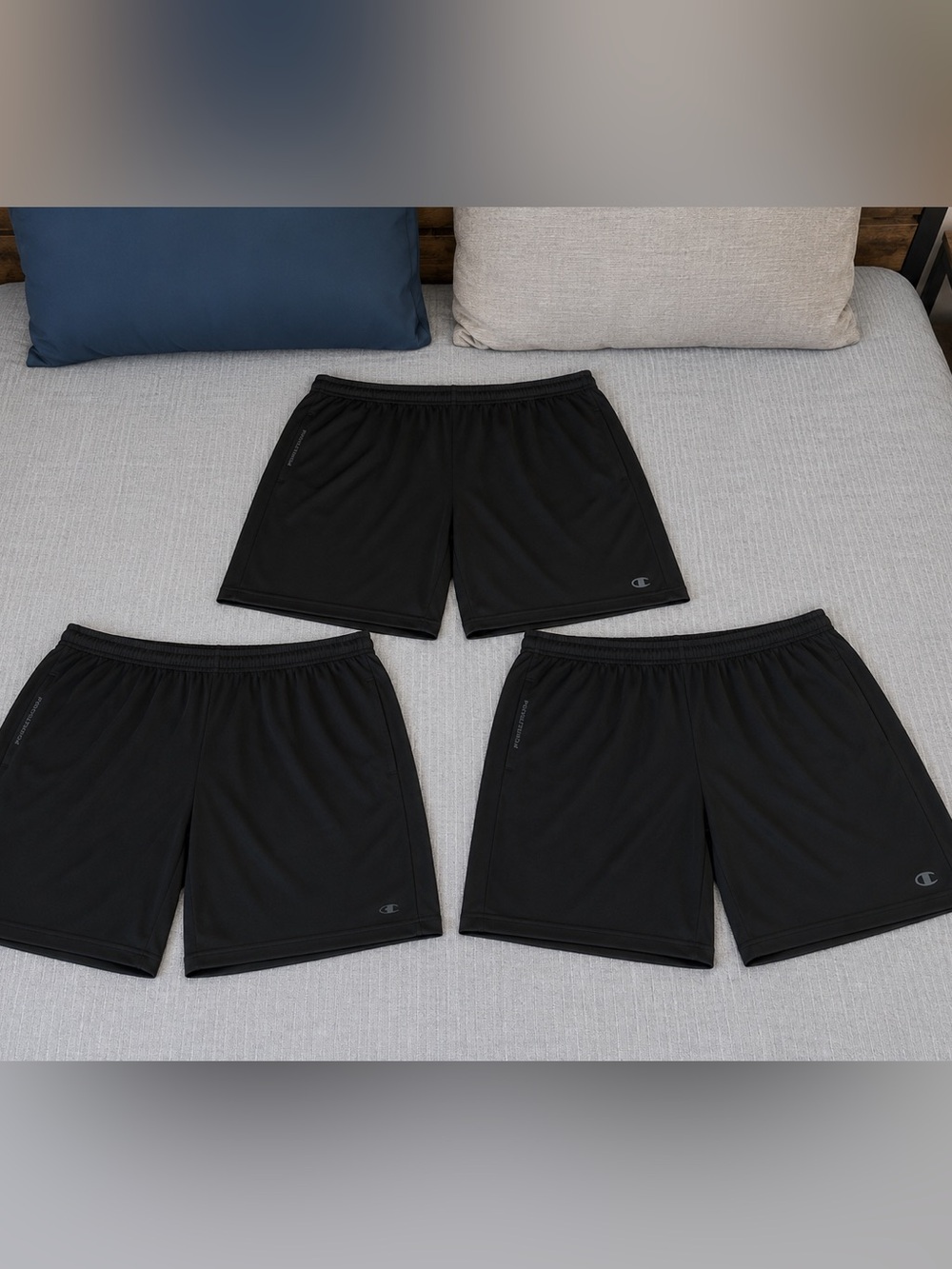 Champion Power Train Men’s Athletic Shorts Bundle 3 Pack 2XL Black Activewear